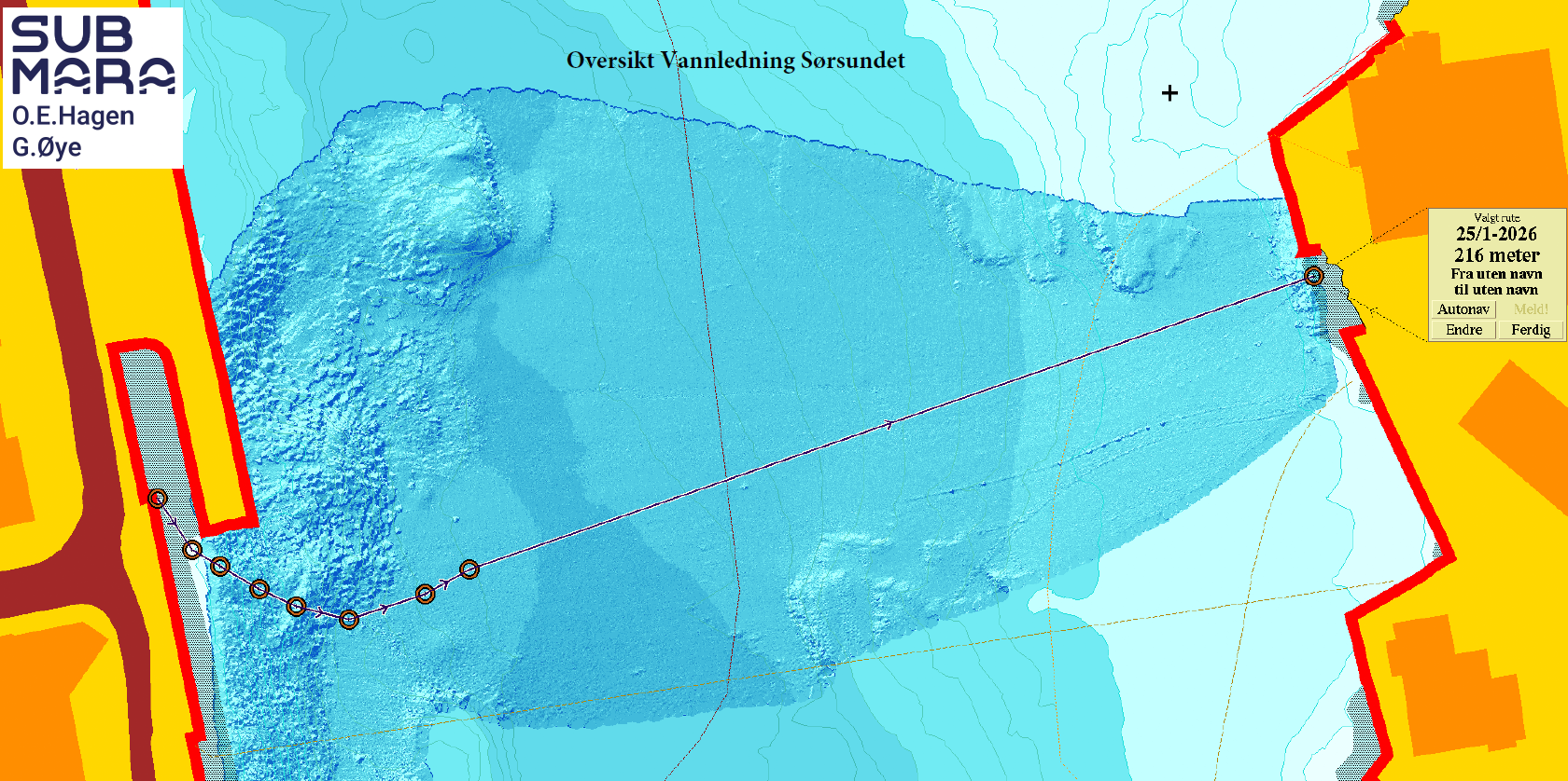 Sørsundet stenges under vannledningsarbeid
